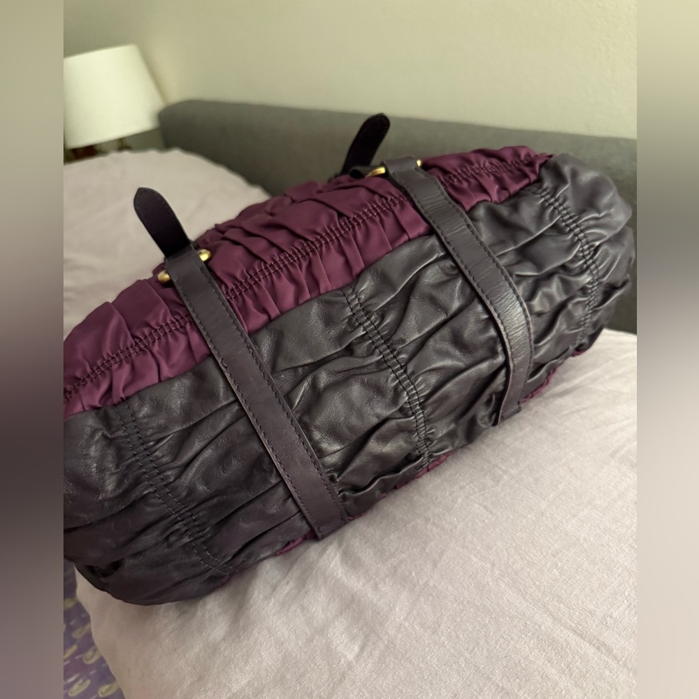 Prada Gaufre Rich Burgundy and Dark Plum Satchel
(No strap) - Picture 3 of 15